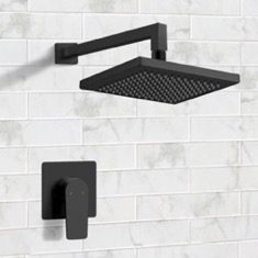 Matte Black Rain Shower Faucet Set, Rain Shower Head, Shower Faucet